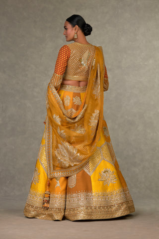 House Of Masaba-Ochre Neel Kamal Lehenga Set-INDIASPOPUP.COM