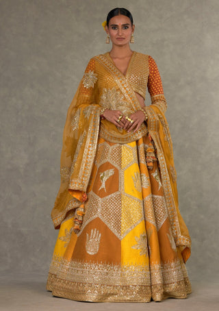 House Of Masaba-Ochre Neel Kamal Lehenga Set-INDIASPOPUP.COM