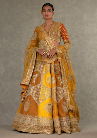 House Of Masaba-Ochre Neel Kamal Lehenga Set-INDIASPOPUP.COM