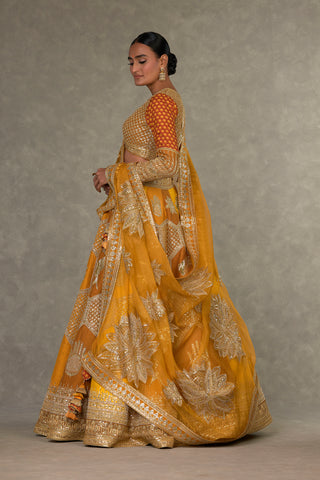 House Of Masaba-Ochre Neel Kamal Lehenga Set-INDIASPOPUP.COM