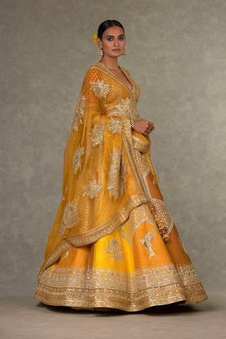 House Of Masaba-Ochre Neel Kamal Lehenga Set-INDIASPOPUP.COM