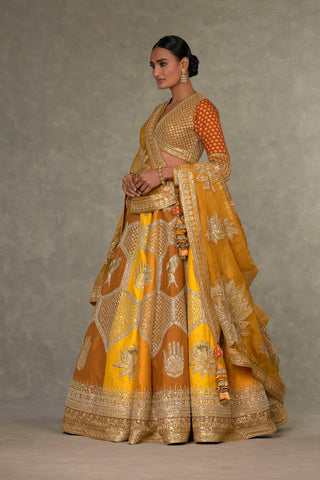 House Of Masaba-Ochre Neel Kamal Lehenga Set-INDIASPOPUP.COM