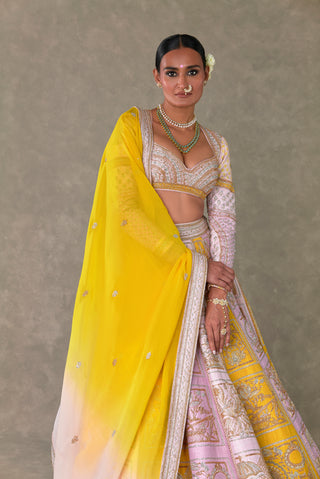 House Of Masaba-Lilac Kasata Lehenga Set-INDIASPOPUP.COM
