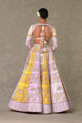 House Of Masaba-Lilac Kasata Lehenga Set-INDIASPOPUP.COM