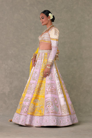 House Of Masaba-Lilac Kasata Lehenga Set-INDIASPOPUP.COM