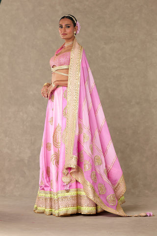 House Of Masaba-Barfi Pink Sitara Dil Lehenga Set-INDIASPOPUP.COM