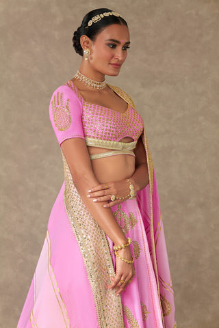 House Of Masaba-Barfi Pink Sitara Dil Lehenga Set-INDIASPOPUP.COM
