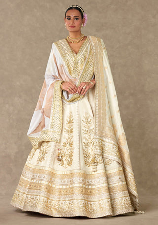 House Of Masaba-Ivory Neel-Kamal Lehenga And Double Dupatta Set-INDIASPOPUP.COM