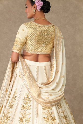 House Of Masaba-Ivory Neel-Kamal Lehenga And Double Dupatta Set-INDIASPOPUP.COM