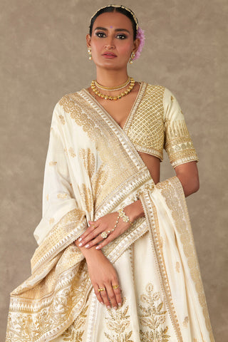 House Of Masaba-Ivory Neel-Kamal Lehenga And Double Dupatta Set-INDIASPOPUP.COM