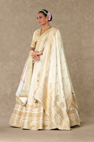 House Of Masaba-Ivory Neel-Kamal Lehenga And Double Dupatta Set-INDIASPOPUP.COM