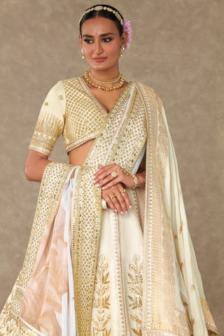 House Of Masaba-Ivory Neel-Kamal Lehenga And Double Dupatta Set-INDIASPOPUP.COM