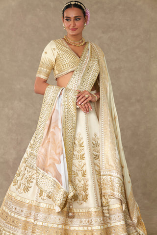 House Of Masaba-Ivory Neel-Kamal Lehenga And Double Dupatta Set-INDIASPOPUP.COM