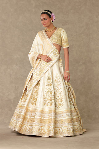 House Of Masaba-Ivory Neel-Kamal Lehenga And Double Dupatta Set-INDIASPOPUP.COM