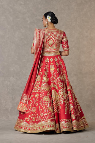 House Of Masaba-Red Bagh-E-Bahar Neelkamal Lehenga Set-INDIASPOPUP.COM