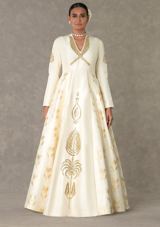 House Of Masaba-Ivory Bloom Gown-INDIASPOPUP.COM