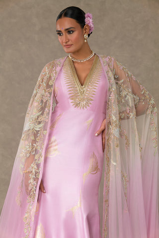 House Of Masaba-Barfi Pink Son-Chidiya Gown And Trail-INDIASPOPUP.COM
