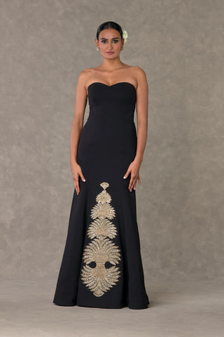 House Of Masaba-Black Son-Chidiya Cape And Gown-INDIASPOPUP.COM