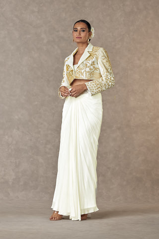 House Of Masaba-Ivory Son-Chidiya Cropped Blazer And Skirt Set-INDIASPOPUP.COM