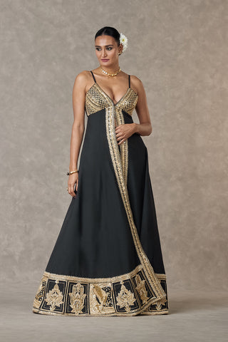 House Of Masaba-Black Haathphool Tunic And Pant-INDIASPOPUP.COM