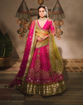 Rose Falooda Pink Lehenga Set by House Of Masaba available on Indiaspopup.com