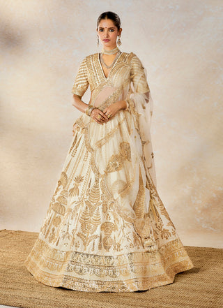 Malai barfi ivory lehenga set