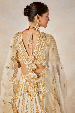 Malai barfi ivory lehenga set
