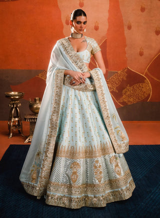 Aasman Blue Lehenga Set by House Of Masaba available on Indiaspopup.com