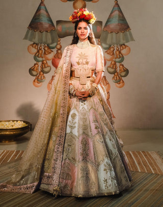 Rabri Peach Pink Lehenga Set by House Of Masaba available on Indiaspopup.com