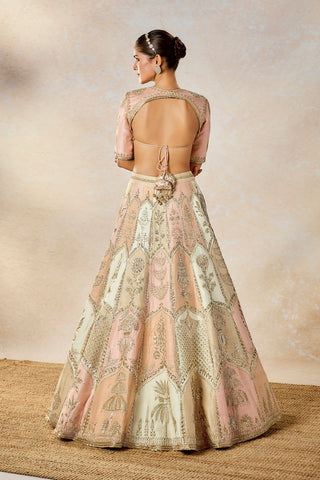 Rabri peach pink lehenga set