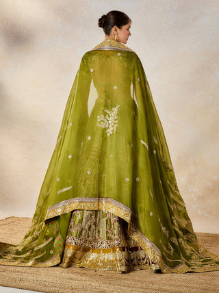 Green aam panna lehenga set