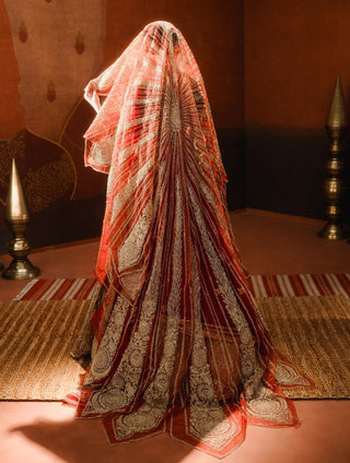 Rust Khubani Ka Meetha Lehenga Set by House Of Masaba available on Indiaspopup.com