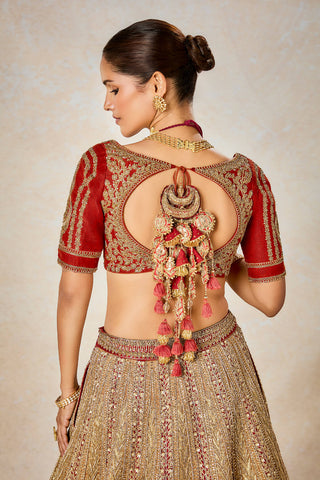 Rust khubani ka meetha lehenga set