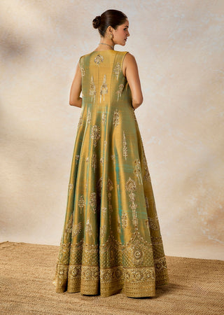 Multicolor Kesar Varak Long Jacket Lehenga Set by House Of Masaba available on Indiaspopup