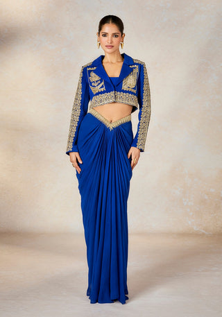 Saanjh baug cropped blazer and skirt set