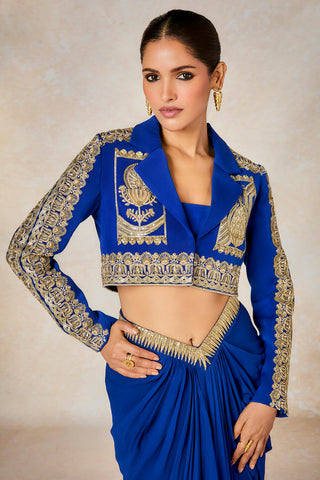 Saanjh baug cropped blazer and skirt set