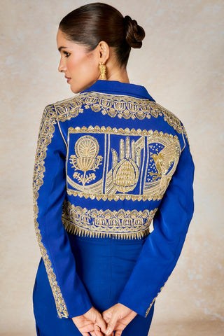 Saanjh baug cropped blazer and skirt set