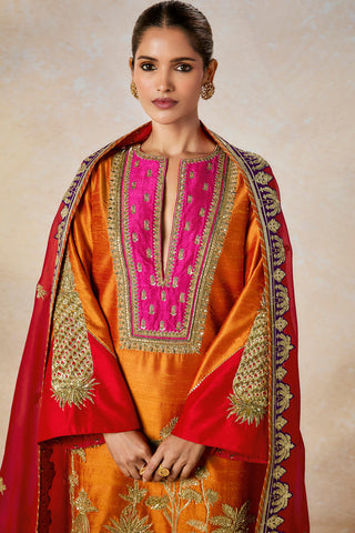 Orange keseri kurta set