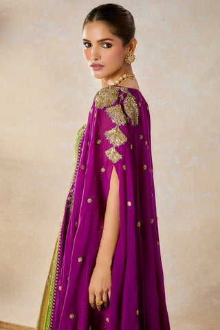 Multicolor paan pista anarkali set