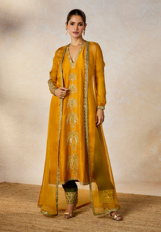 Ochre aam panna kurta set