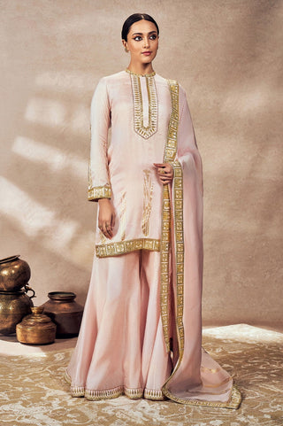 Baby Pink Whispering Lily Sharara Set by House Of Masaba, available on Indiaspopup.com