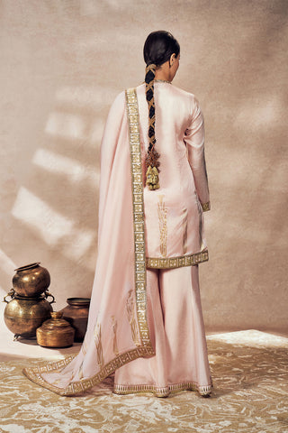 Baby Pink Whispering Lily Sharara Set by House Of Masaba, available on Indiaspopup.com