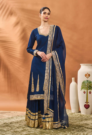 Blue Pixie Dust Kurta And Skirt Set by House Of Masaba available on Indiaspopup.com