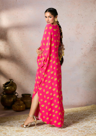Pink Trinkets Patchwork Kaftan by House Of Masaba, available on Indiaspopup.com