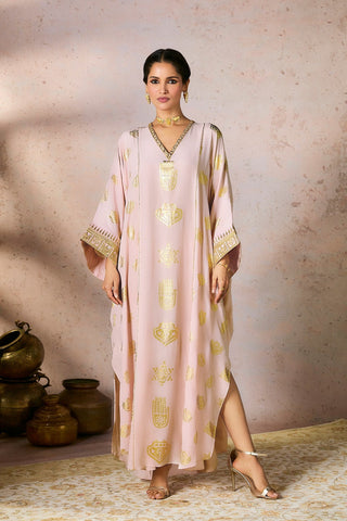 Baby Pink Trinkets Kaftan by House Of Masaba, available on Indiaspopup.com