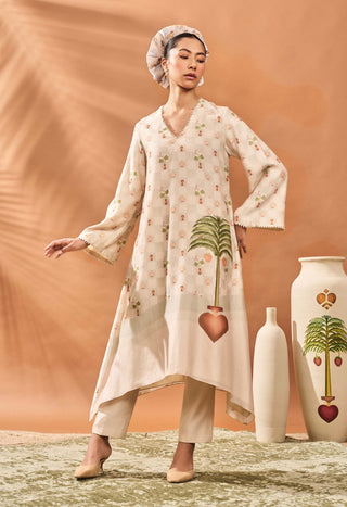 Ivory Checkers Bloom Tunic And Pants by House Of Masaba available on Indiaspopup.com