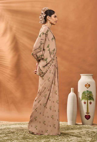 Beige Blooming Board Fusion Shirt And Skirt by House Of Masaba available on Indiaspopup.com