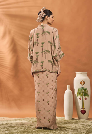 Beige Blooming Board Fusion Shirt And Skirt by House Of Masaba available on Indiaspopup.com