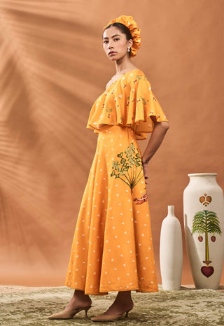 Yellow Spade Blossom Fusion Top And Skirt by House Of Masaba available on Indiaspopup.com