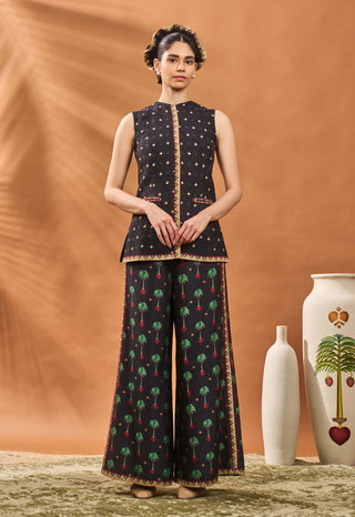 Black Tree Of Hearts Top And Pants by House Of Masaba available on Indiaspopup.com